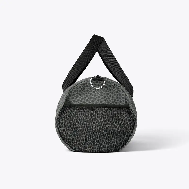 Grey Leather Texture Duffle Bag